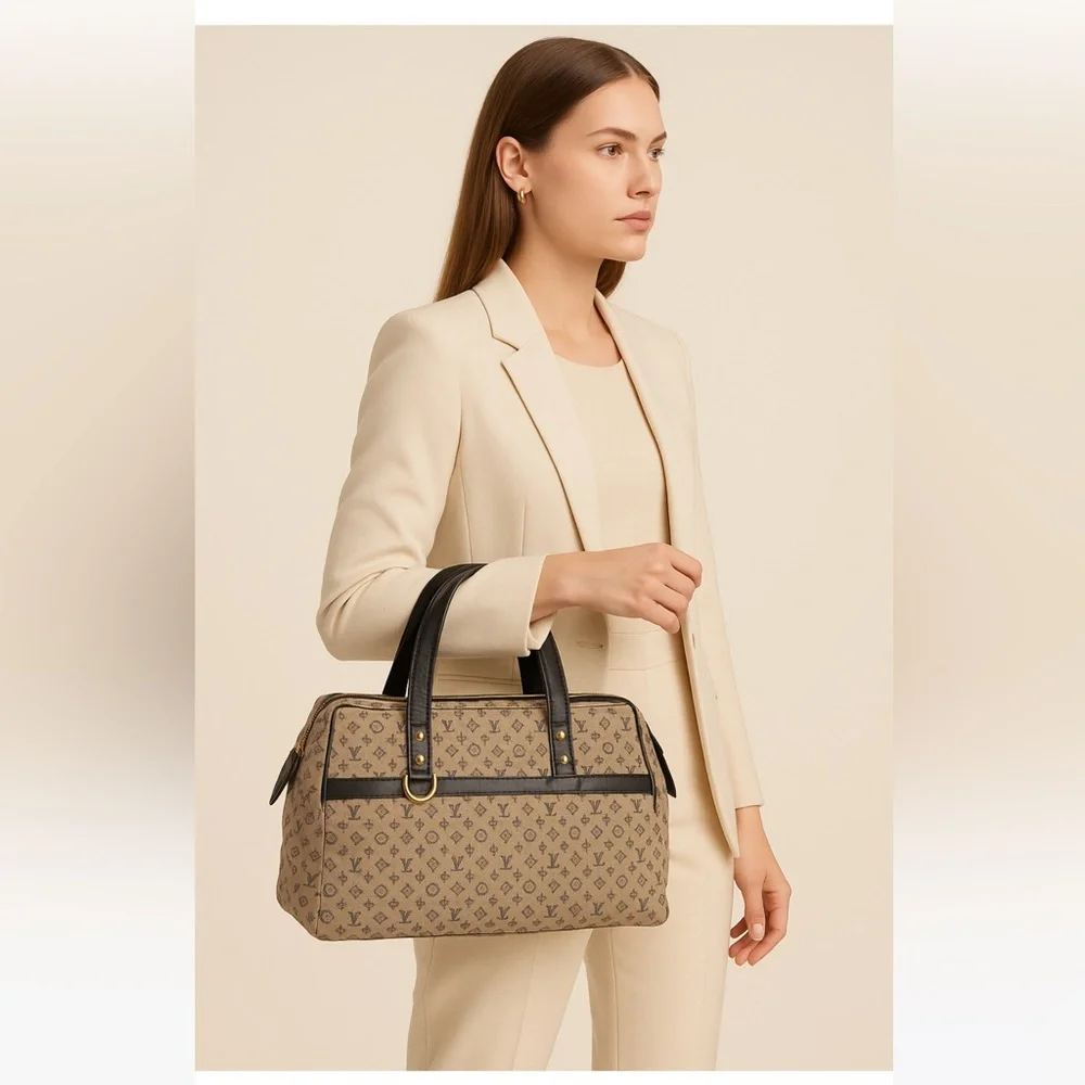 Louis Vuitton Josephine GM Mini Lin Boston style Handbag - Picture 3 of 17